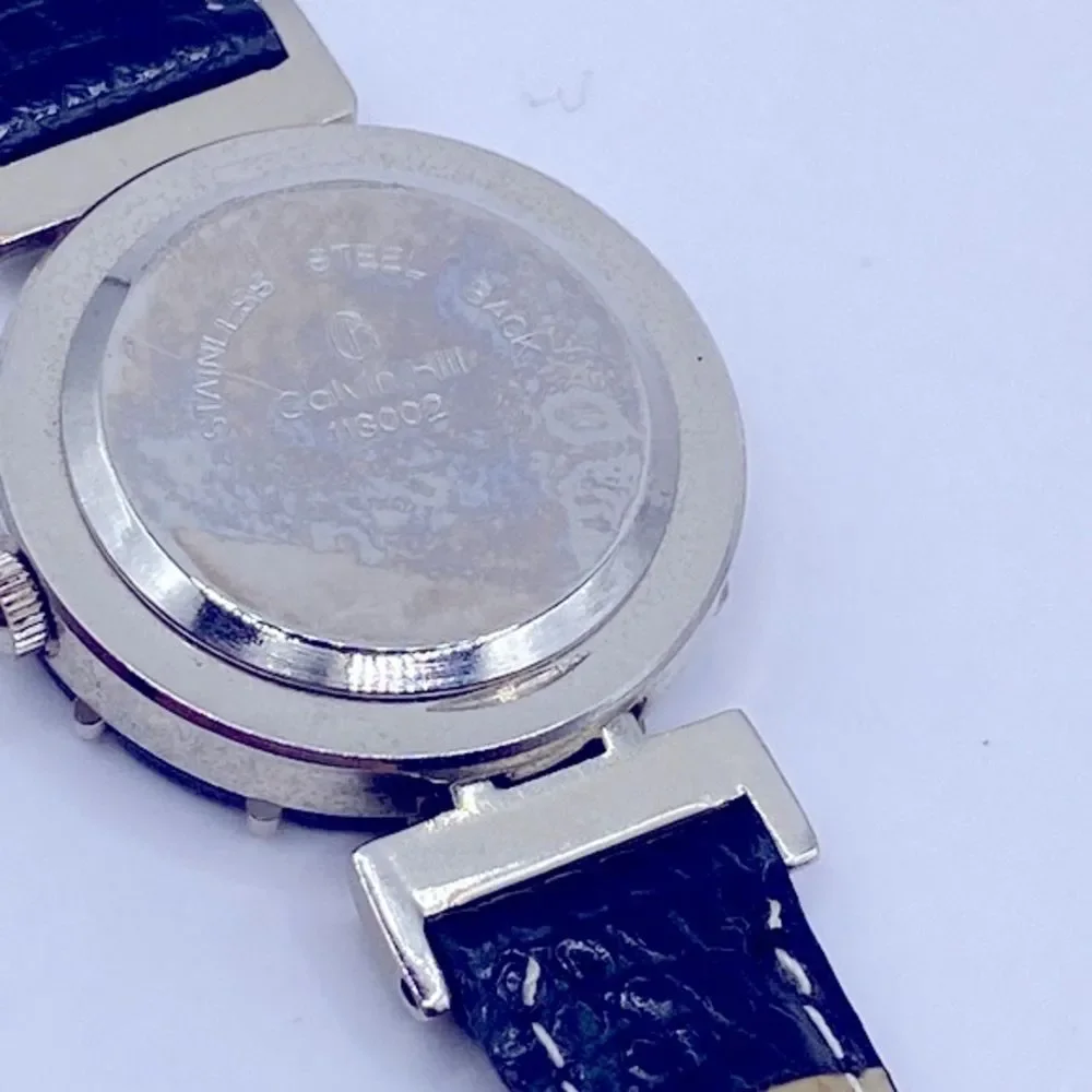 Working! Ladies Calvin Hill Quartz Small Round Face Rhinestine Watch